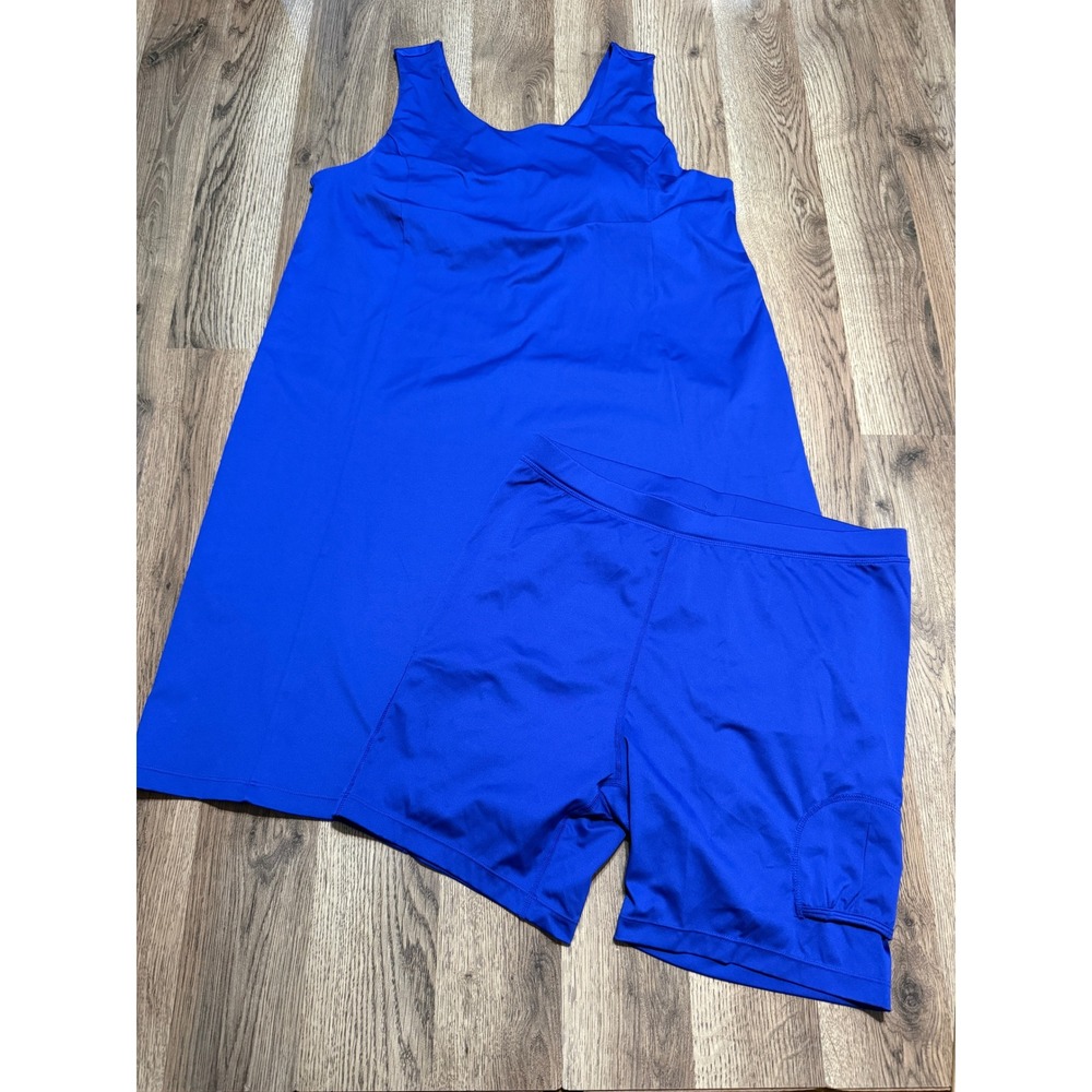 Mondetta Set Women Size L Blue Activewear Dress With Biker Shorts